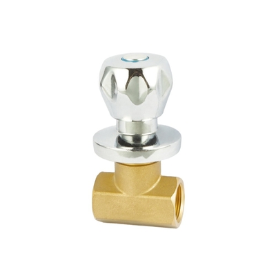 1/2 &quot;एक्स 3/8&quot; 1/4 टर्न ब्रास एंगल स्टॉप वाल्व DN20-NPT थ्रेडेड